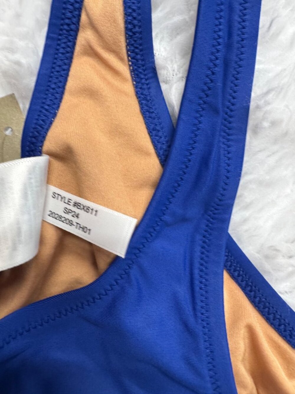 J.Crew Blue Bikini Top Adjustable Back Lined Heritage Scoop Neck Bikini Top Med - Picture 9 of 13